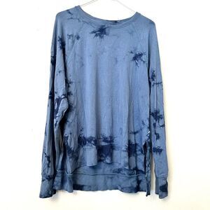 Joy Lab Long Sleeve Soft Loose Fit Pullover Tie Dye Blue Sweatshirt Size Medium